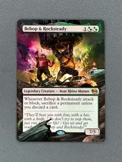 Bebop & Rocksteady 140 MTG Teenage Mutant Ninja Turtles Hand Painted Altered Art - Image 1