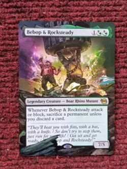 Bebop & Rocksteady 140 MTG Teenage Mutant Ninja Turtles Hand Painted Altered Art - Image 2