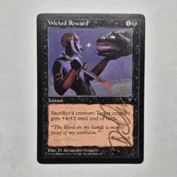 Unplayed Gold Signed NM Wicked Reward Visions D. Alexander Gregory Magic MTG EDH - Image 1