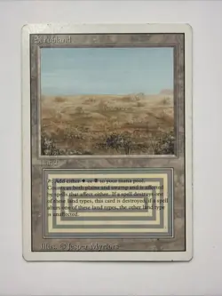 Vintage MTG 1994 Magic the Gathering Scrubland Dual Land Revised Edition MP Wear - Image 1