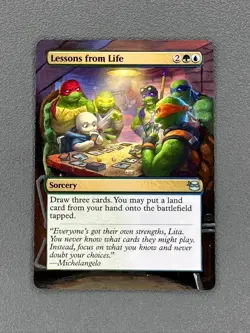 Lessons from Life MTG Teenage Mutant Ninja Turtles Hand Painted Full Altered Art - Image 1