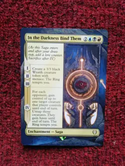 In the Darkness Bind Them #58 MTG Tales of Middle-earth Hand Painted Altered Art - Image 1