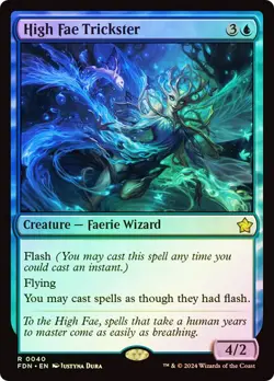 Magic The Gathering MTG HIGH FAE TRICKSTER FOIL Foundations NM Near Mint - Image 1