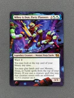 Mikey & Don Party Planners Teenage Mutant Ninja Turtles Hand Painted Altered Art - Image 1