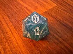MTG Final Fantasy: Gift Bundle "Crystal" Shinra Blue Oversized D20 Die Dice - Image 1