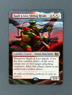 Raph & Leo, Sibling Rivals Teenage Mutant Ninja Turtles Hand Painted Altered Art - Image 1
