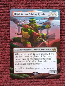 Raph & Leo, Sibling Rivals Teenage Mutant Ninja Turtles Hand Painted Altered Art - Image 2