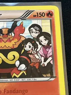 Pokemon 2013 Emboar Legendary Treasures Holo Rare 27/113 Pikachu Overalls LP - Image 2