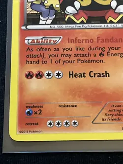 Pokemon 2013 Emboar Legendary Treasures Holo Rare 27/113 Pikachu Overalls LP - Image 4