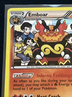 Pokemon 2013 Emboar Legendary Treasures Holo Rare 27/113 Pikachu Overalls LP - Image 5