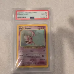 Pokemon TCG Espeon Neo Discovery Holo Rare #196 Wotc Psa 8 Nm-mt - Image 1