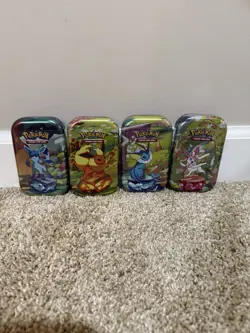 Pokemon TCG Scarlet & Violet Prismatic Evolutions Mini Tins Complete Set Lot 4 - Image 1