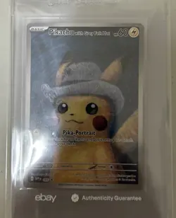Pokemon Pikachu TCG Grey Felt Hat #085 Promo Van Gogh Pikachu Authentic - Image 3