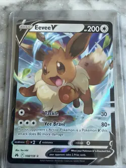 Pokemon TCG Eevee V-108/159-CROWN Zenith Ultra Rare Holo Card M/Nm Condition - Image 1