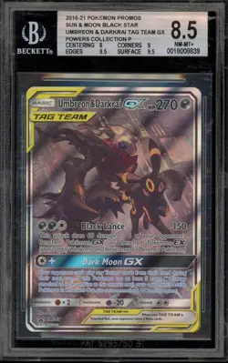 Pokemon Umbreon & Darkrai GX Tag Team Powers Coll. Full Art Promo SM241 BGS 8.5 - Image 1