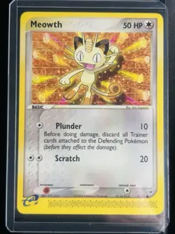 Pokemon TCG Meowth 42/95 Common Regular EX Team Rocket Returns - Image 1