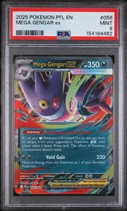 Mega Gengar ex 056/094 Pokemon TCG Me02: Phantasmal Flames Holo - PSA 9 - Image 1