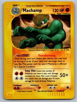Machamp 16/165 Holo Rare Expedition Base Set Pokemon Reverse Holo Lightly Played - Image 1