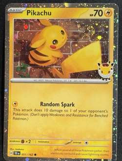 Pikachu 051 Pokemon Day 30th Anniversary Stamped Cosmos Holo Swirl NM+ - Image 3