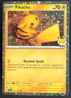 Pikachu 051 Pokemon Day 30th Anniversary Stamped Cosmos Holo Swirl NM+ - Image 4
