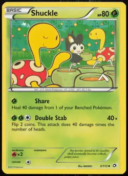 Shuckle 3/113 Uncommon Legendary Treasures Pokemon NM - LP (Scans) - Image 1