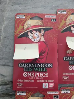 One Piece TCG OP-13 Carrying On His Will Sleeved Booster Pack Lot of 11 English - Image 1