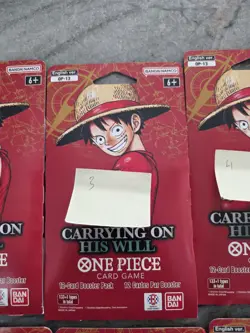 One Piece TCG OP-13 Carrying On His Will Sleeved Booster Pack Lot of 11 English - Image 3