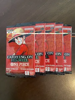 One Piece Carrying On His Will OP-13 Five 5 Booster Packs Lot English G - Image 1