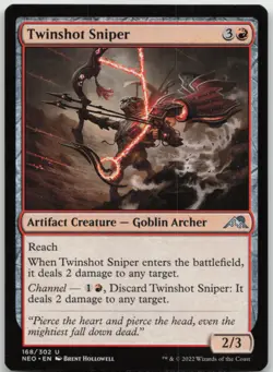 MTG Twinshot Sniper U Kamigawa: Neon Dynasty 168 LP - Image 1