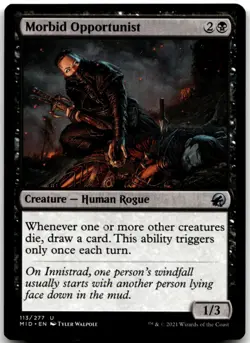 MTG Morbid Opportunist U Innistrad: Midnight Hunt 113 LP - Image 1