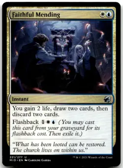MTG Faithful Mending U Innistrad: Midnight Hunt 221 LP - Image 1