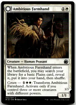 MTG Ambitious Farmhand U Innistrad: Midnight Hunt 2 LP - Image 1