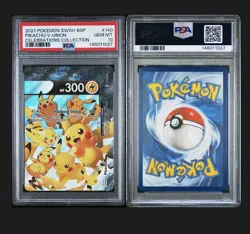 Pokemon Pikachu V-Union PSA 10,10,10 and 9 Celebrations Promo set (sequential) - Image 3