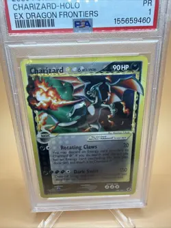 2006 Pokemon ex Dragon Frontiers #100/101 Charizard Gold Star Holo PSA 1 PR - Image 2