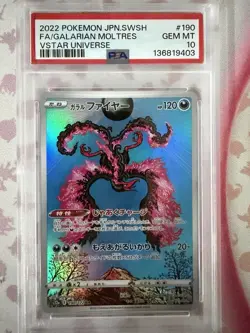 Pokemon TCG PSA 10 Galarian Moltres 190/172 VSTAR Universe - Image 1