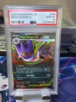 2025 POKEMON PFL EN-PHANTASMAL FLAMES #056 MEGA GENGAR EX PSA 10 - Image 1