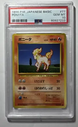 1996 Pokemon Japanese Base Set #77 Ponyta PSA 10 - Image 1