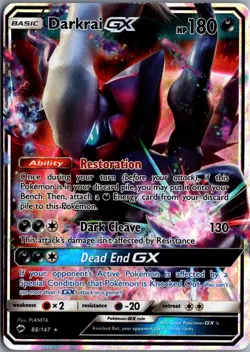2017 Sun & Moon - Burning Shadows Darkrai-GX Basic/Rare Holo GX #88 - Image 1