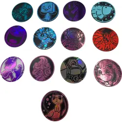 Lot of 13 Official Pokemon TCG Coins Holographic Mixed Characters - Image 1