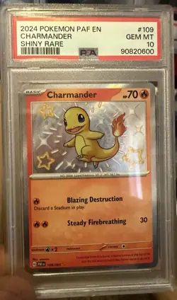 2024 Pokemon Paldean Fates Charmander Baby Shiny #109 PSA 10 - Image 1