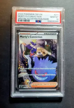 Pokemon 2024 Morty's Conviction #211/162 English PSA 10 Gem Mint Full Art - Image 1