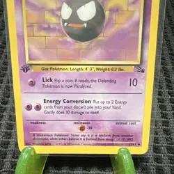 Pokemon TCG Gastly Fossil 1st Edition Uncommon 33/62 English 1999 - Image 3
