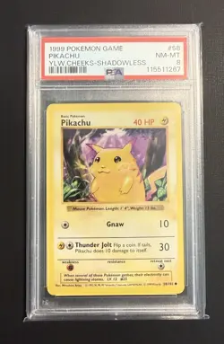 Shadowless Pikachu Yellow Cheeks 58/102 - 1999 Pokemon Base Set WoTC - Image 1