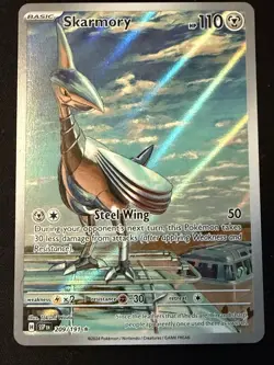 Pokemon TCG Skarmory 209/191 Sv08: Surging Sparks Holo - Illustration Rare - Image 1