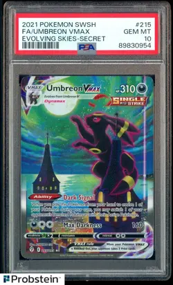 2021 Pokemon Umbreon VMAX Evolving Skies Secret #215 PSA 10 Gem Mint with Guard - Image 1