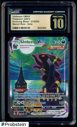 2021 Pokemon SWSH Evolving Skies #215 FA/Umbreon VMAX Secret CGC 10 PRISTINE - Image 1