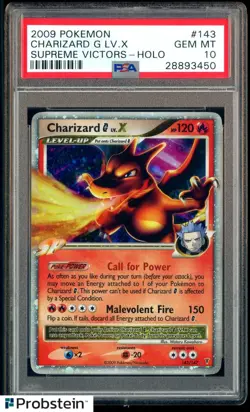 2009 Pokemon Supreme Victors #143 Charizard G LV. X Holo PSA 10 GEM MINT - Image 1