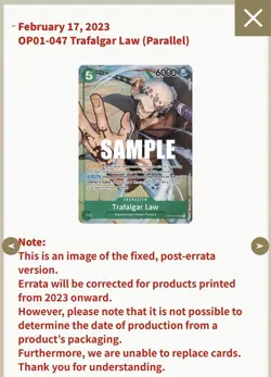 ONE PIECE TCG TRAFALGAR LAW ALT ART PRE-ERRATA HOLO OP01-047 PSA 10 - Image 3