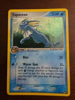 Vaporeon 6/17 - Pop Series 3 Holo Rare Pokemon Card - MP To Lp Condition - Image 1