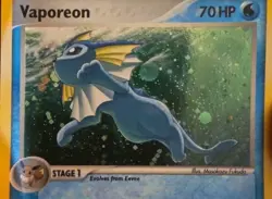 Vaporeon 6/17 - Pop Series 3 Holo Rare Pokemon Card - MP To Lp Condition - Image 3